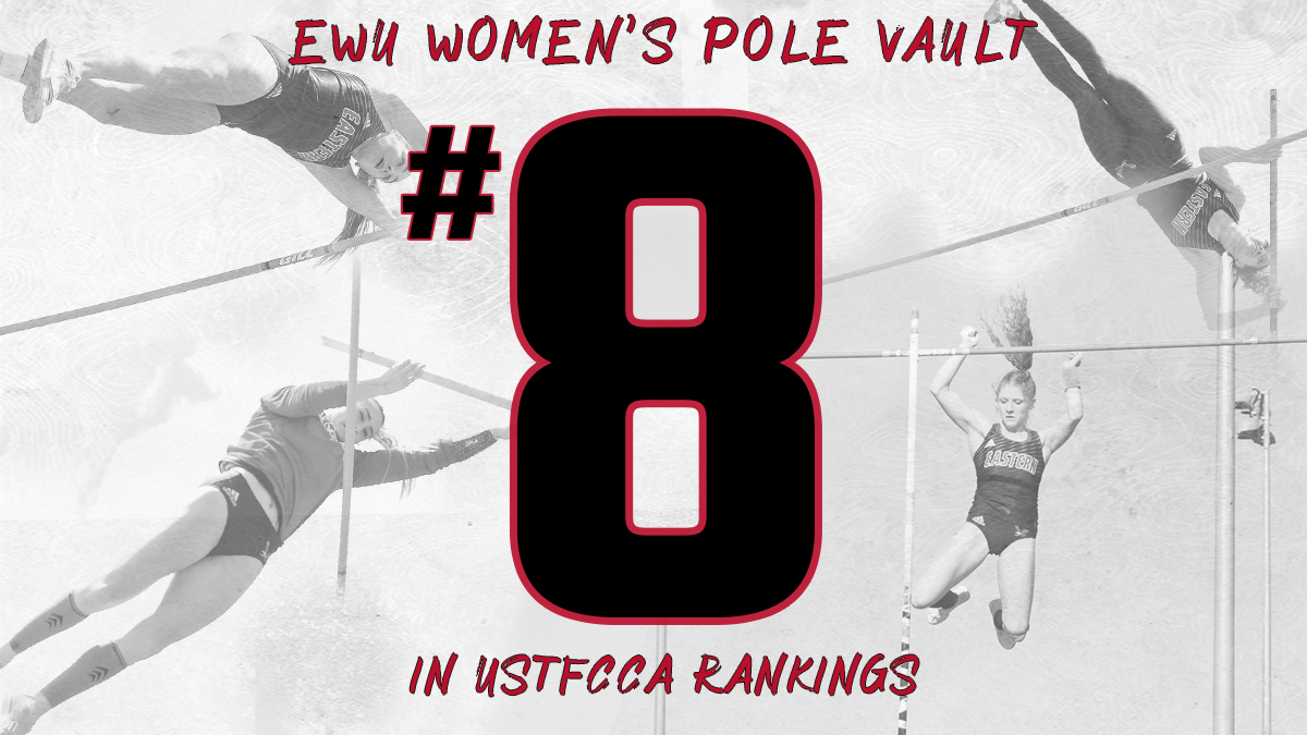 EWUTFXC's tweet photo. Eastern's group of women's pole vaulters is ranked No. 8 in all of NCAA Division I this week. Three Eagles have cleared 13 feet! Read all about this year's squad and Eastern's past success in that event under pole vault coach Eric Allison.

📰 > https://t.co/oVQG4gWXrj https://t.co/2EwYylBK8W