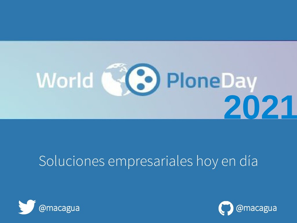 macagua's tweet image. #PyVe @PythonVE @PloneVe Mis laminas de la presentación "@Plone #CMS, novedades y flexibilidad para soluciones empresariales hoy en día" en el @worldploneday #2021 #WorldPloneDay en #Slideshare #python www2.slideshare.net/lcaballero/wor…