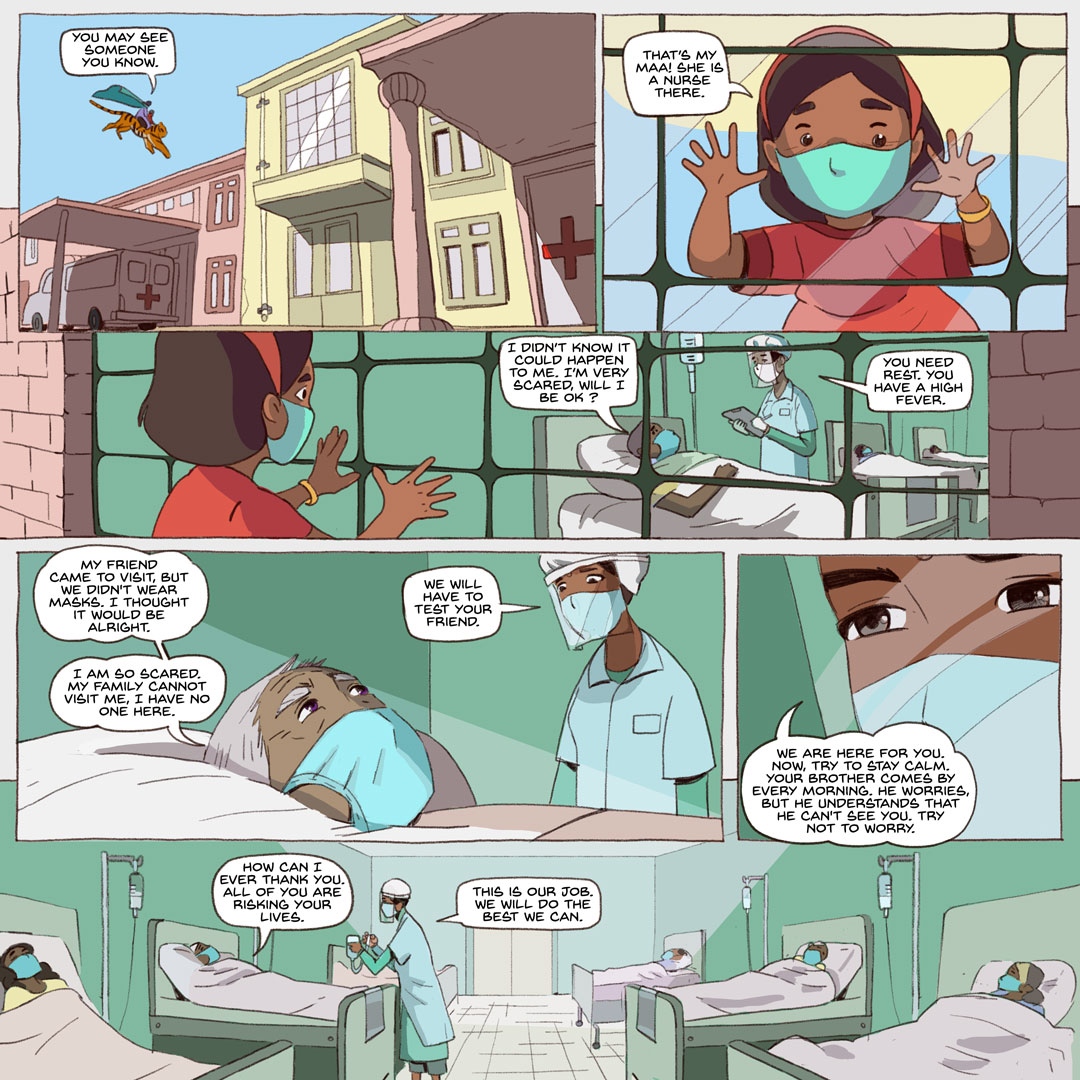 powerofpriya's tweet image. It is heartbreaking to see what is happening in India. Page from "Priya's Mask" focused on the pandemic and its affect on children and front-line workers. Please stay safe.⁠ ⁠@durkhaima @TanviG @IndraniRay @MonikaSamtani @USAndIndia @SydFini @vidya_balan @mrunal0801