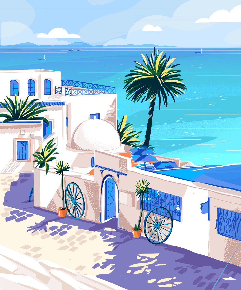 Procreate's tweet image. Lyubov Dmitrieva’s gorgeous landscapes made us stop and stare when they popped up in our feed. We love the play of soft and harsh shapes within the beautiful compositions 🏔 #procreate #procreateart 
Instagram.com/dmitrieva_sket…