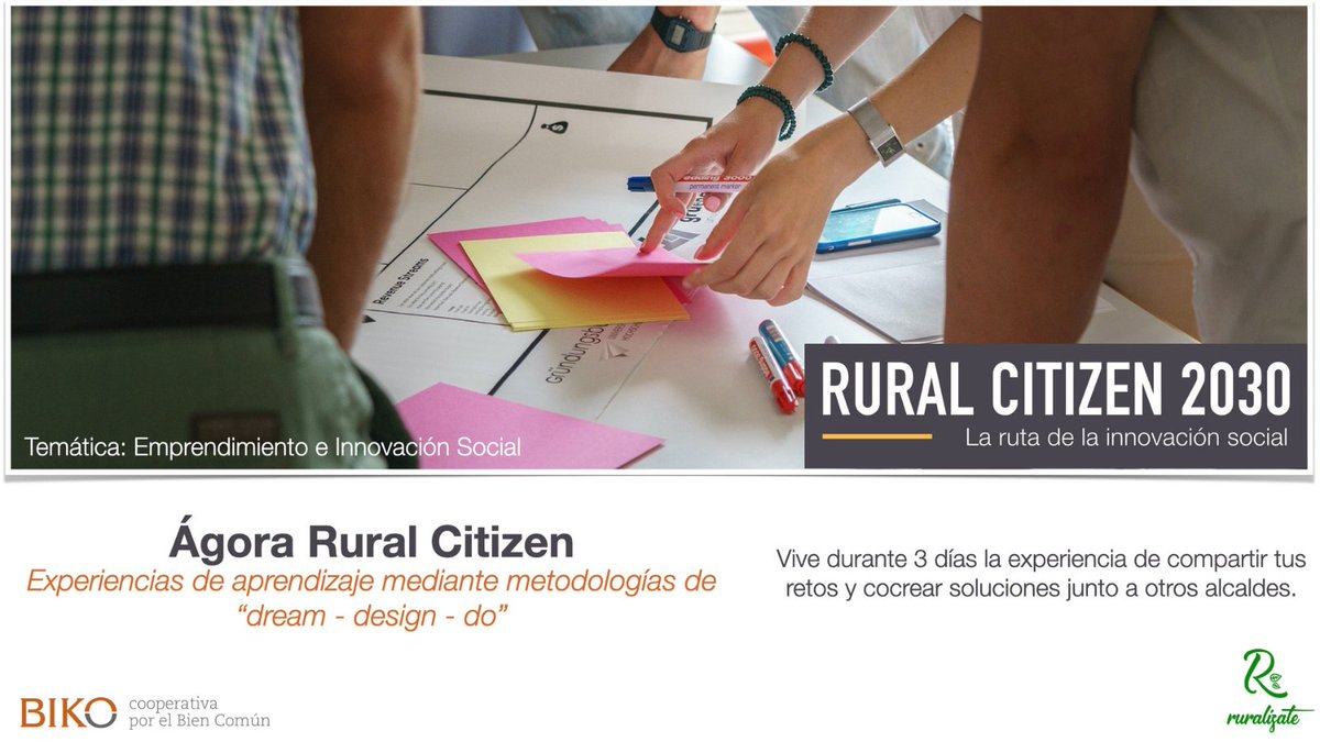 En <a href="/Ruralizate/">ruralizate</a> y @ruralcitizen30 estamos buscando alcaldes y alcaldesas con ganas de aprender, compartir e innovar
3 días, El Fresno (Ávila), 25-27 junio
Temática: #emprendimiento e #innovaciónsocial 
👉 ¿te apuntas? ruralcitizen.org/agora-rural-ci…