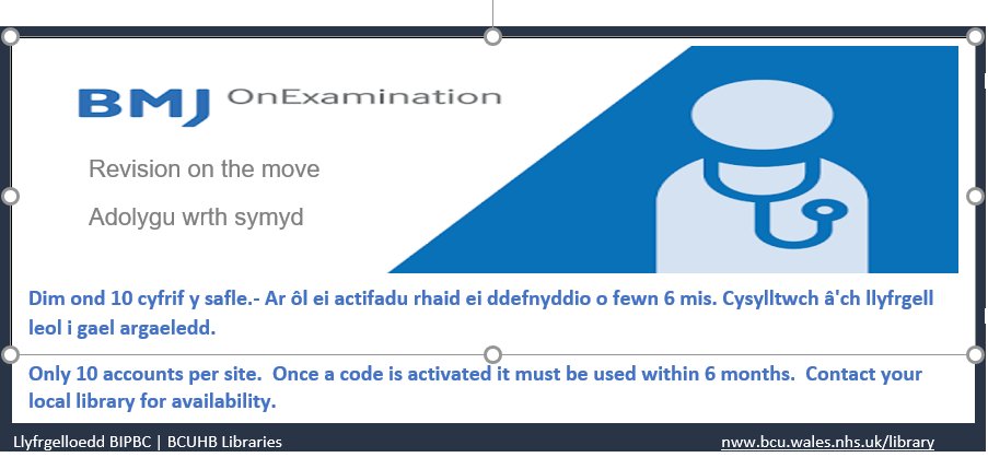 Attention Training Grade doctors @BCUHB To help you with your exam revision in #Surgery, #Paediatrics, #GeneralPractice and more, we have a number of subscriptions available for #BMJOnExamination. Please contact us to sign up.