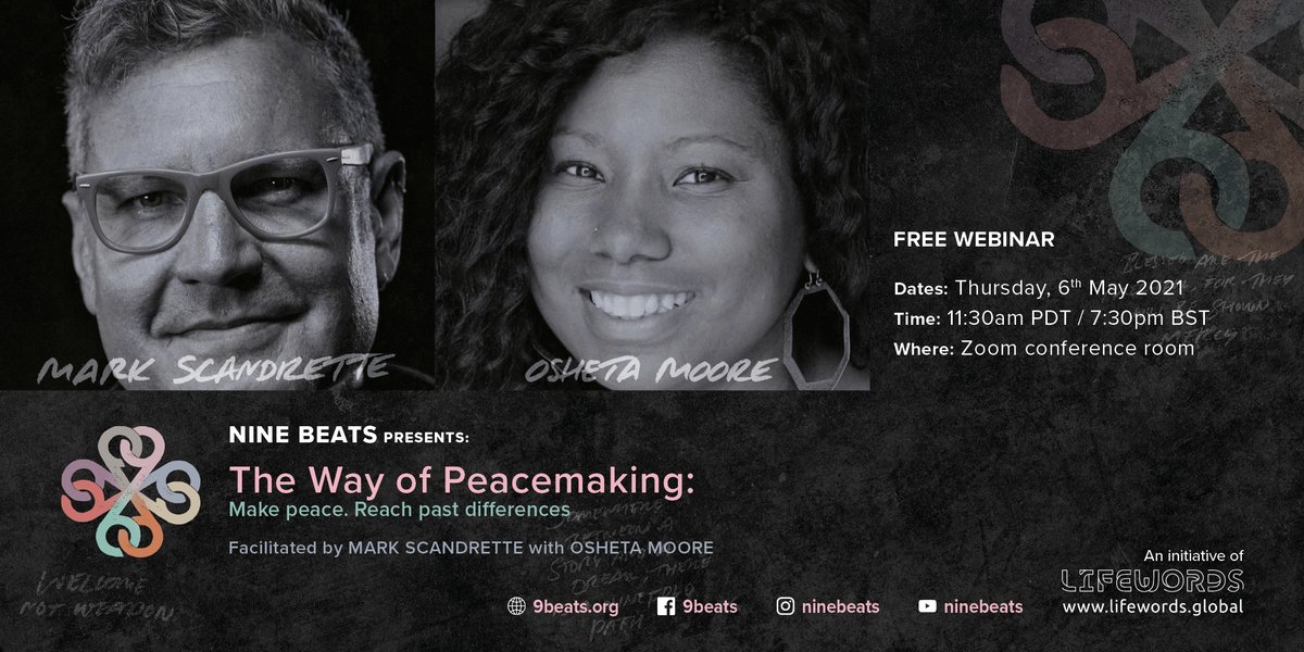 Author, activist and justice advocate Osheta Moore will help us explore what is means, and what it takes, to be a peacemaker today. Join us. Thursday May 6, 11:30 a.m.PDT/ 7:30 p.m. BST It's free but you need to register. 

eventbrite.co.uk/e/the-way-of-p…