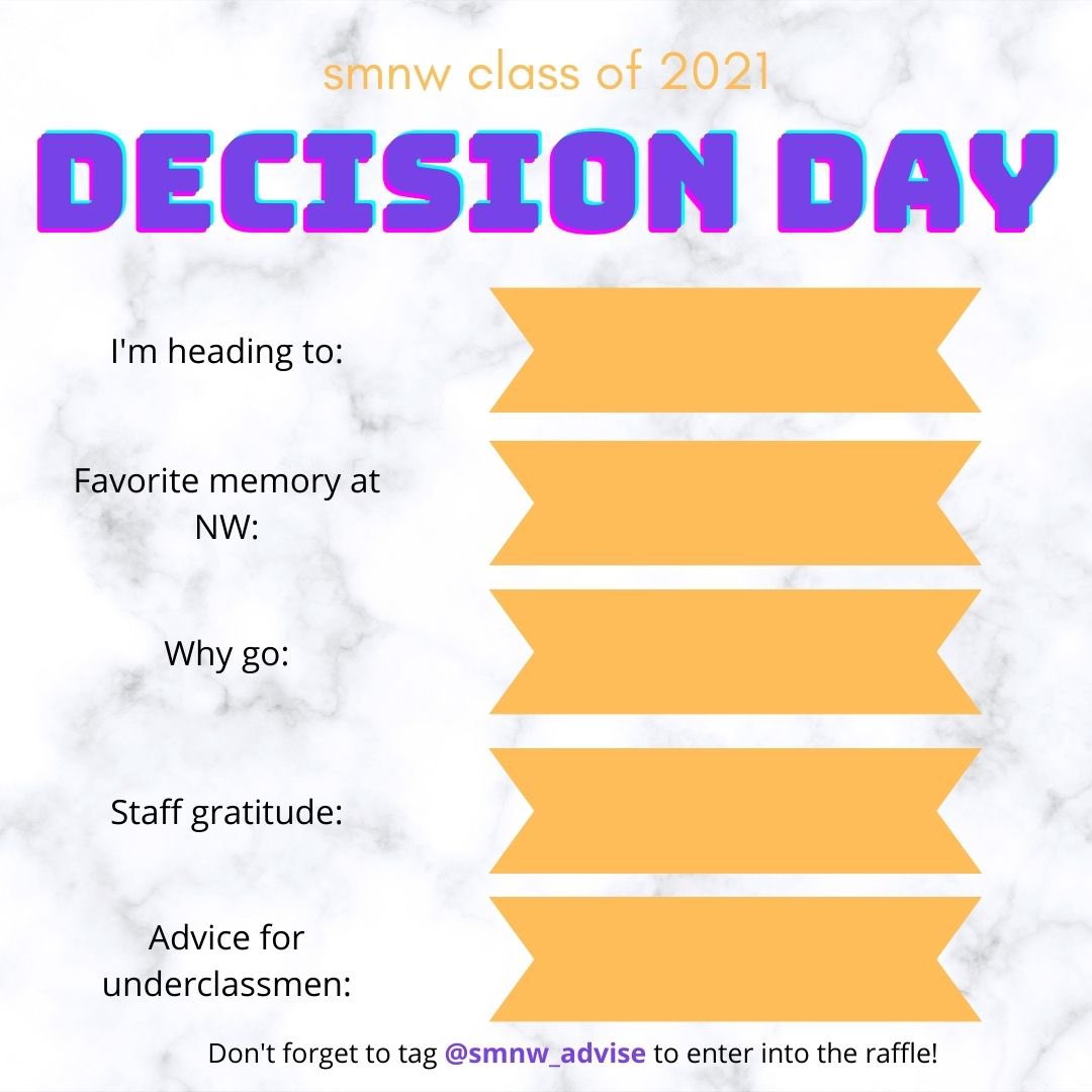 Today’s the day- happy Decision Day!! 🎉 seniors- see you at lunch or you can fill in the graphic attached (don’t forget to tag me!)