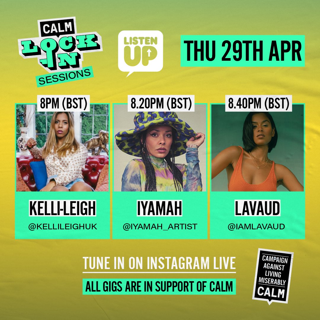 theCALMzone's tweet photo. There may still be no gigs IRL yet, but tonight we’ve teamed up with @ListenUpbiz for the next best thing: some very special live Lock In Sessions. Tune in from 7pm over on each act's Instagram. https://t.co/LqIqOS8ztQ