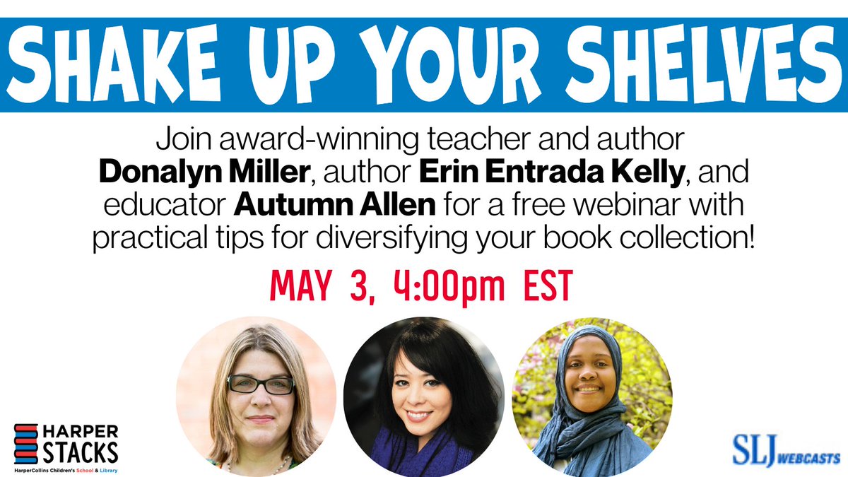 Join <a href="/donalynbooks/">Donalyn Miller</a> <a href="/AutumnAAllen/">Autumn Allen * Ceasefire Now</a> &amp; <a href="/erinentrada/">Erin Entrada Kelly</a> (and us!) for a free webinar with tips on how to #ShakeUpYourShelves by retiring titles that are outdated &amp; by adding titles that reflect the experiences of more underrepresented groups. Register now!➡️ fal.cn/3f2ZL