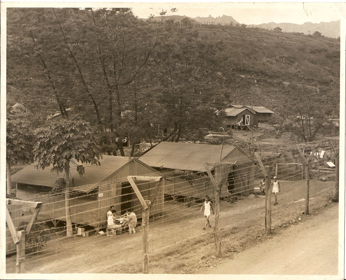 Camp life for Civilian Internees in Compound V. Photo: R.H. Lodge, c. 1945....