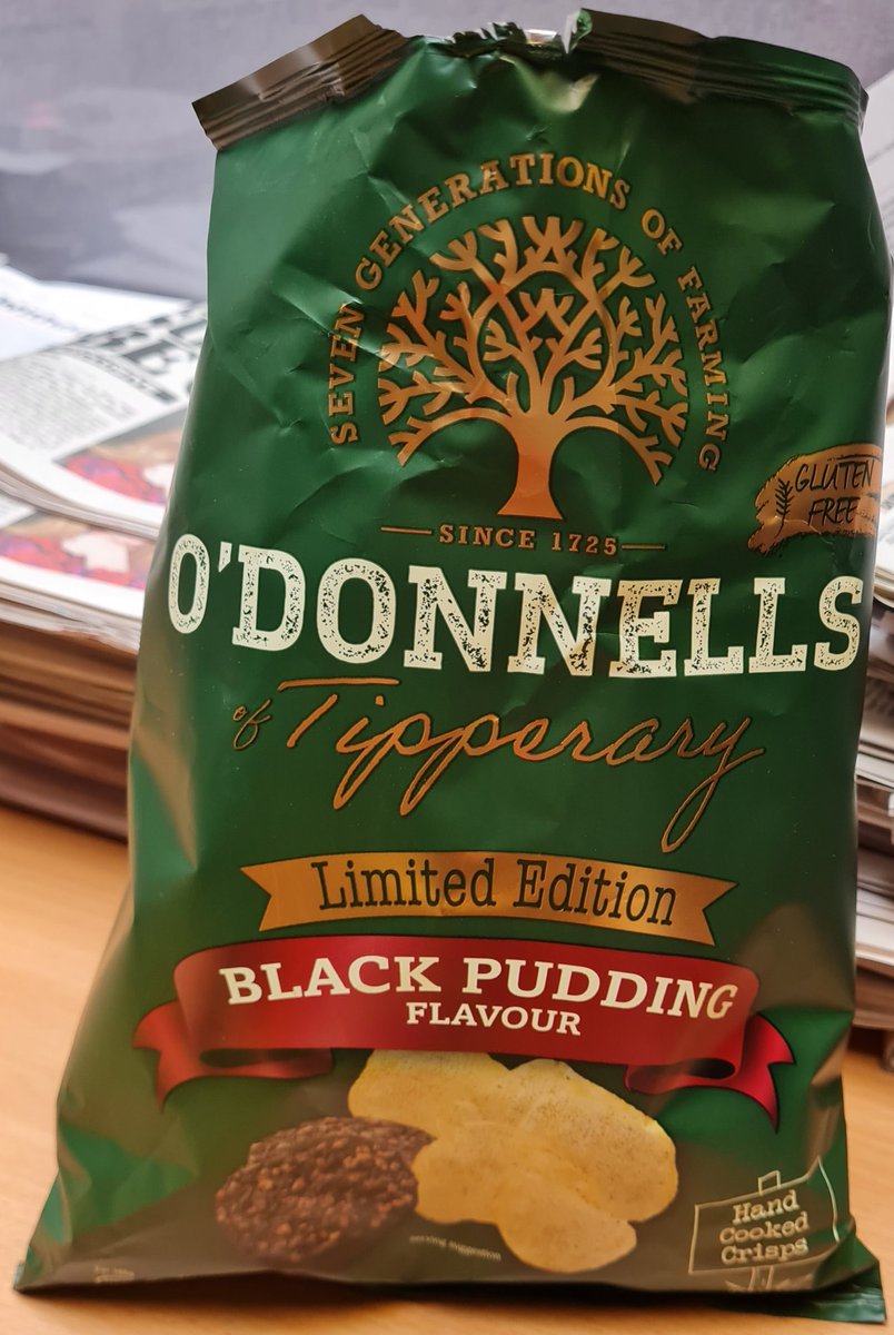 NeilRedFM's tweet photo. Well they're not Clonakilty but Black Pudding chrisps yay or nay. https://t.co/BzqKm6X3j8