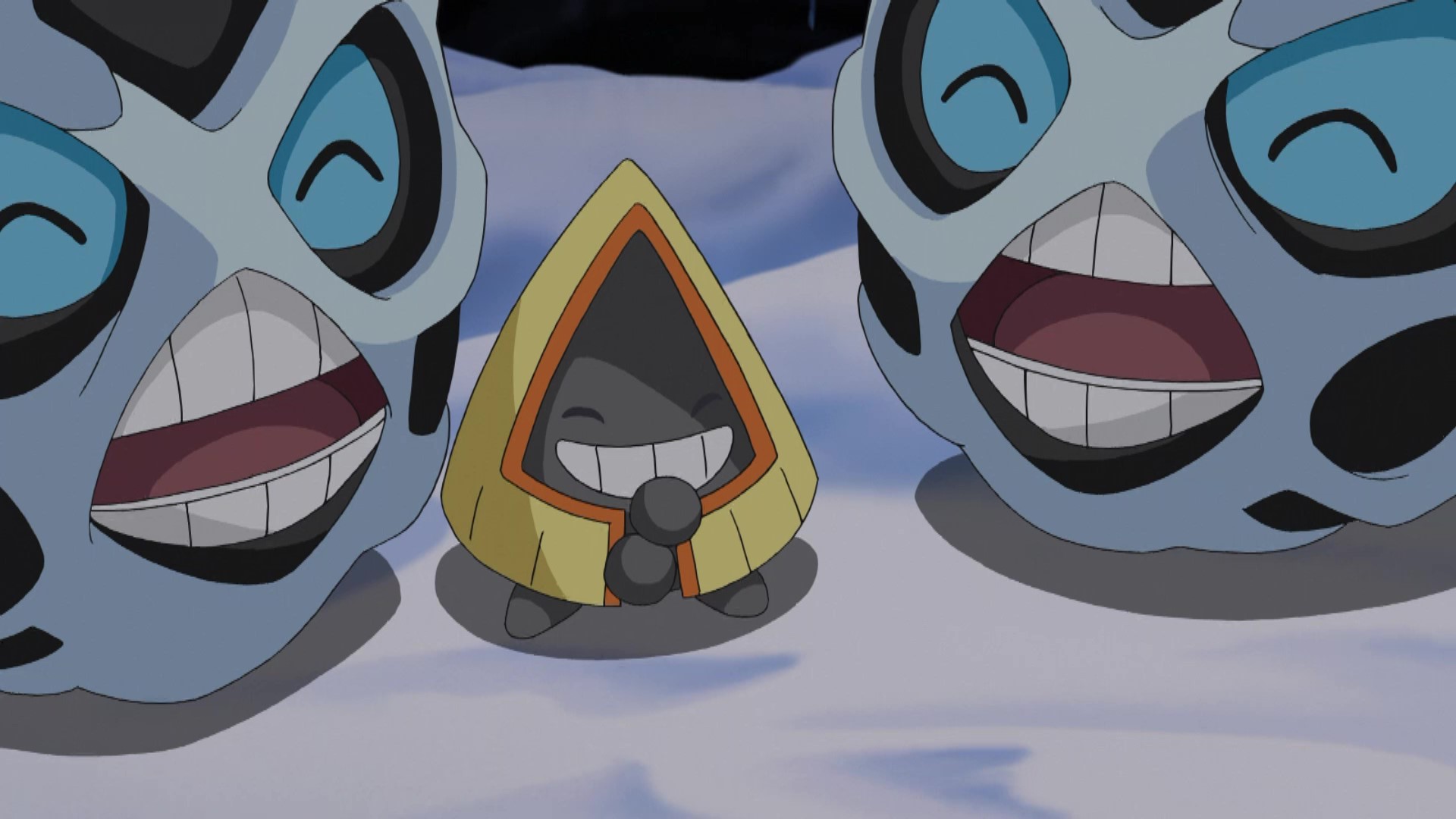 アニメ ポケットモンスター 公式 アニポケ ハイライト フエンタウンの温泉の源泉があるえんとつやま そこにいたのは えんとつやまに迷い込んだ ユキワラシ と ユキワラシを守ろうとした オニゴーリ たち ホウジにもっと寒い場所に連れて行って