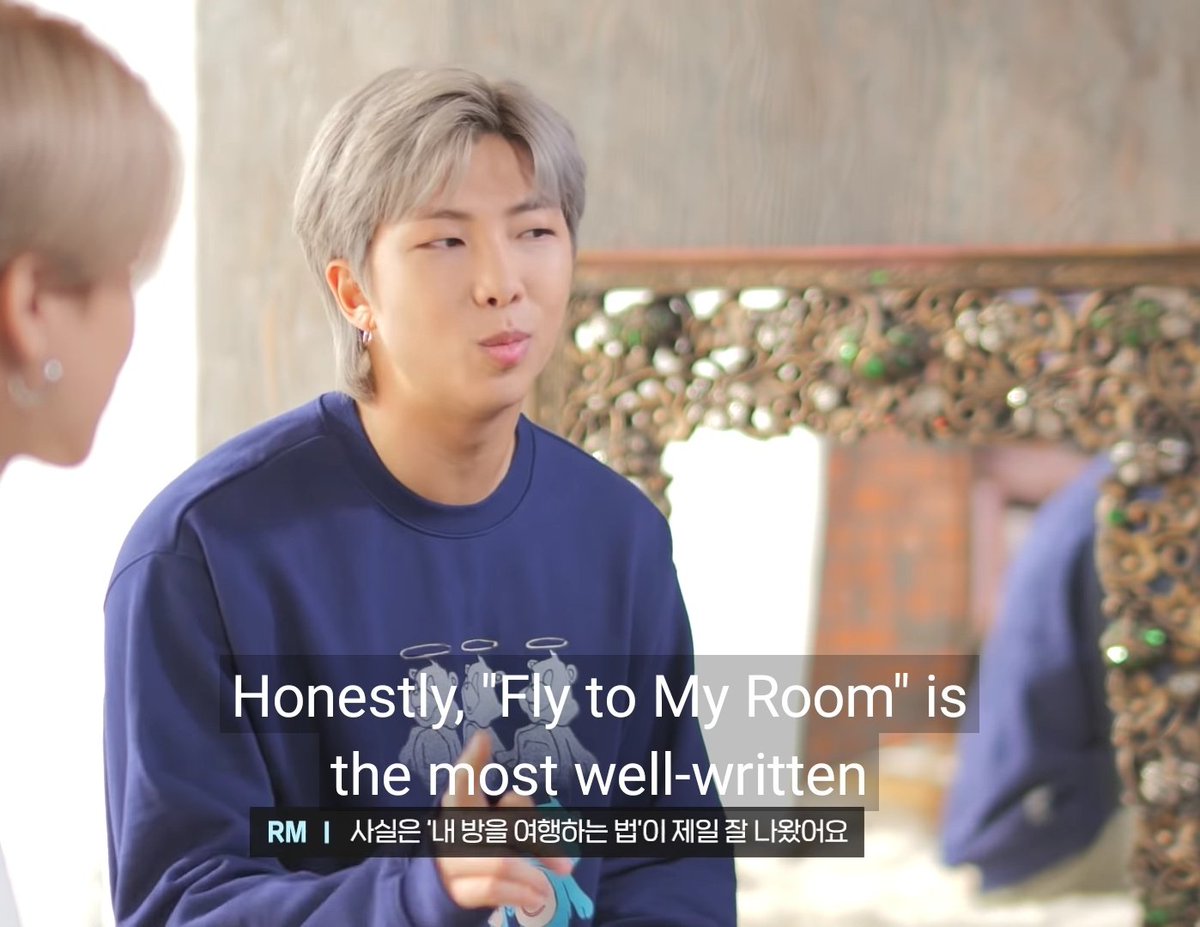 he said that "fly to my room" was the easiest to write maybe because he wasn't going to sing it. and i suppose he feels unburdened by his own thoughts and can purely focus on how poetic and sonically pleasing the words are.