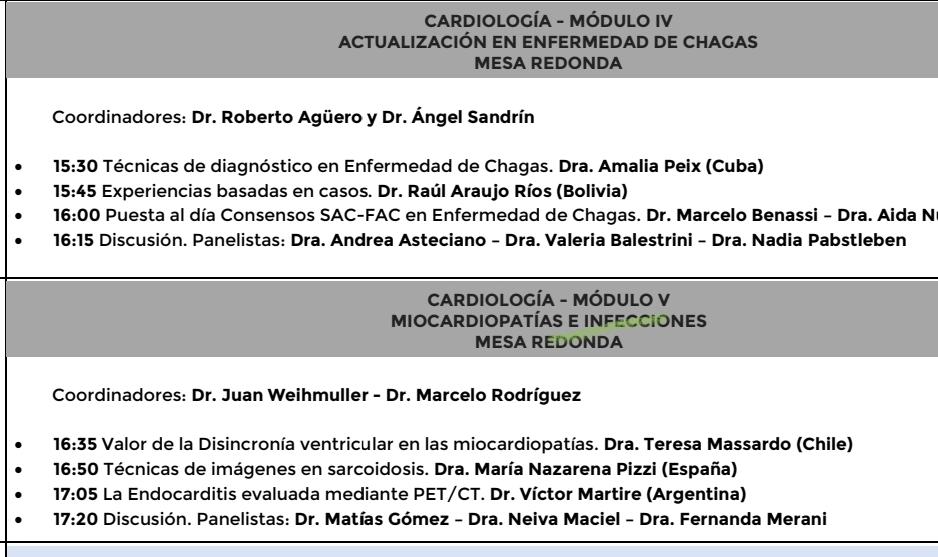 SACnuclear's tweet photo. ⚠️ hoy ⏰16:30 
"Congreso Iberoamericano de Cardiologia Nuclear"  📌#Disincronia  🇨🇿 Dra @TeresaMassardo, 
#SarcoidosisCardiaca  Dra Nazarena Pizzi 🇪🇦, #Endocarditis  Dr. Victor Martire🇦🇷. 
@AacNuclear @AAByMN1 @SACnuclear @SAC_54 @SIAC_cardio @ComunidadFAC 
@GeronazzoJose https://t.co/I1QDPyL5Yj