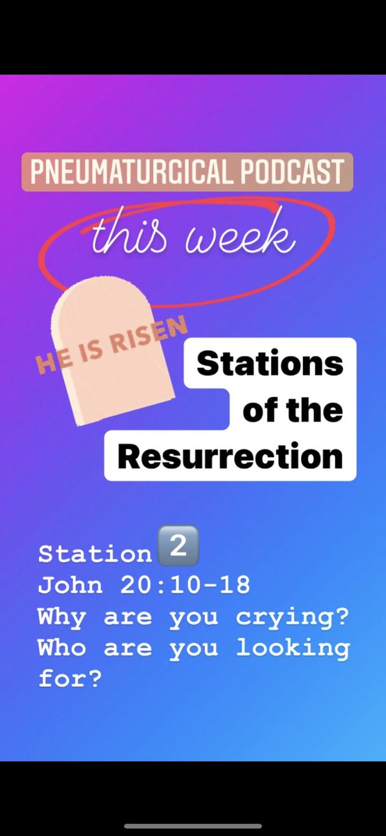 chrisdrouse's tweet photo. I tried something different on Pneumaturgical Podcast this week and walked through ‘Stations of the Resurrection’. Stop in and 🎧 for some Easter season reflections. https://t.co/dXS5N6ZKah