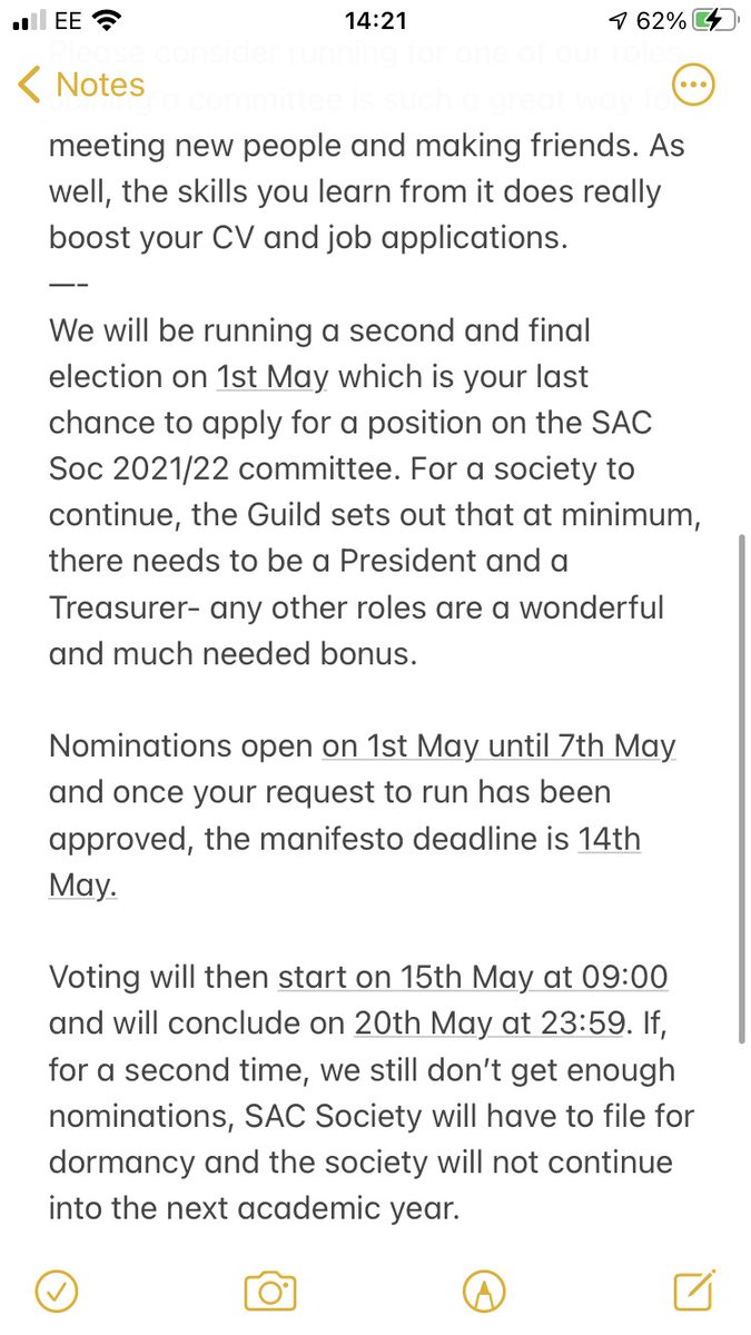 Update from our SAC Elections