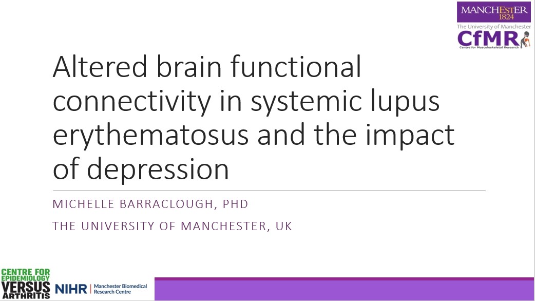Watch our recently recorded (by <a href="/VuMedi/">VuMedi</a>) talk on  altered brain mechanisms and #depression in #Lupus here - vumedi.com/video/altered-…
<a href="/Lupusdoc/">Ian N Bruce</a> <a href="/CfE_UoM/">Centre for Epidemiology Versus Arthritis</a> <a href="/ManchesterBRC/">NIHR Manchester Biomedical Research Centre</a> <a href="/VersusArthritis/">Versus Arthritis</a> <a href="/LUPUSUK/">Lupus UK</a>
