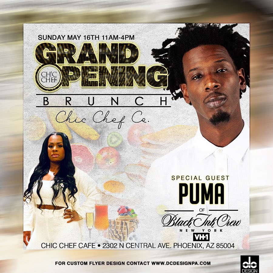 dcDesignPA's tweet photo. 🧑🏾‍🍳🥘We witnessed her brand @nikthechicchef  @chicchefco from clicks to bricks, with hard work and dedication! This is an absolute amazing accomplishment!! Congratulations Chef Nik and Co. on your upcoming Grand Opening with special guest @puma213! Contact us today for graphics! https://t.co/l4DcTak4Bh