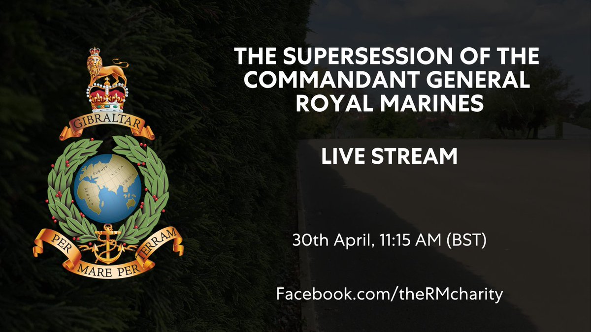 As part of the Royal Marines family, you are invited to join us tomorrow for a live streaming first, the Supersession of the Commandant General Royal Marines.

📅 30th April
🕰️11:15 AM (BST)
📺 Facebook.com/thermcharity