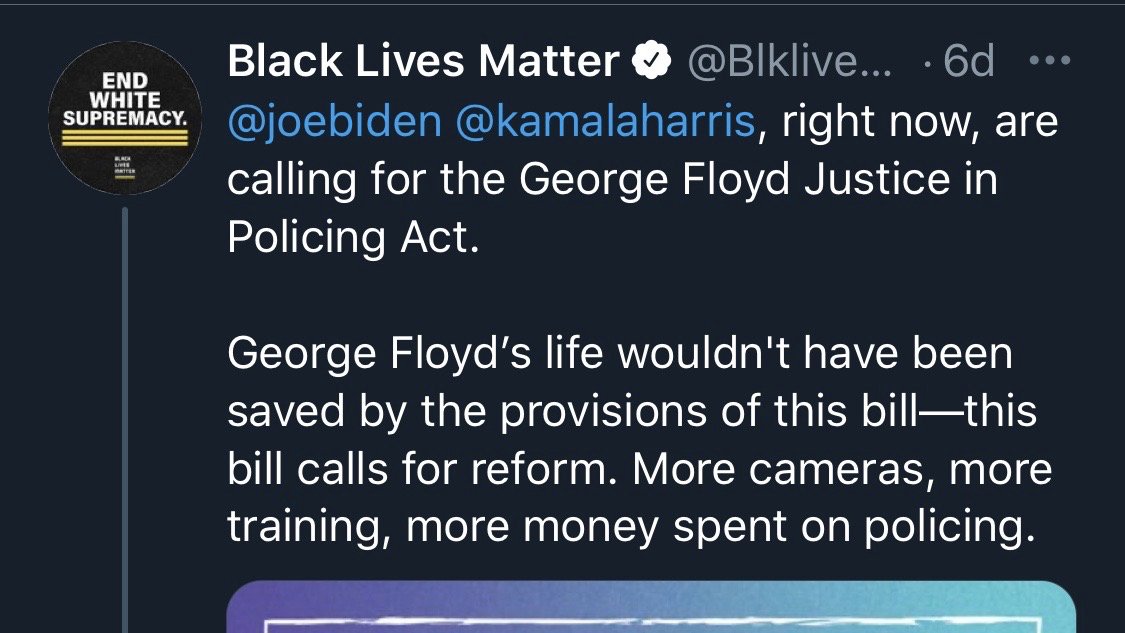 US police have more money than every military in the world but ours and China's.Yet Biden ignores calls to  #DefundThePolice, and is set to sign a bill in George Floyd's name that 1) would not have saved his life, and 2) gives cops $750 million more to investigate themselves. 4/