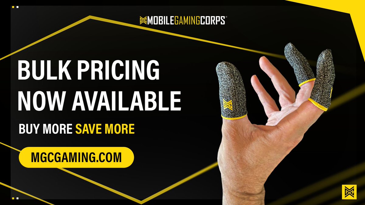 🏆 Buy More Save More 🏆
Now introducing bulk buying for Clawsocks on Mgcgaming.com! 

You asked, and we heard you! It is our pleasure to be able to help mobile gamers be stocked up for W's. 

(Yes, brand champion codes work with bulk pricing😊)