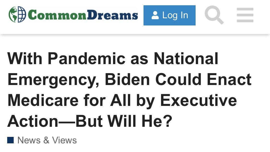 Biden has the power to greatly expand Medicare, and the majority of Democrats, Republicans, and Americans total would support him doing so.But instead, he's even abandoned his horribly inadequate pledge to lower the eligibility age to just 60. 11/