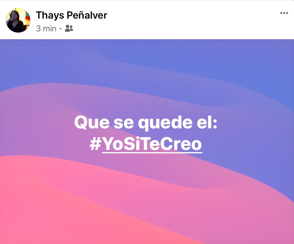 #YoSiTeCreo 
De nada servirá si la indignación dura 48 horas.
El agresor conoce el terreno donde comete sus crímenes y sabe que lo ampara la impunidad y la complicidad de una sociedad permisiva y sin valores.
Sabe que no hay justicia imparcial, pero sobre todo que nadie la exige.