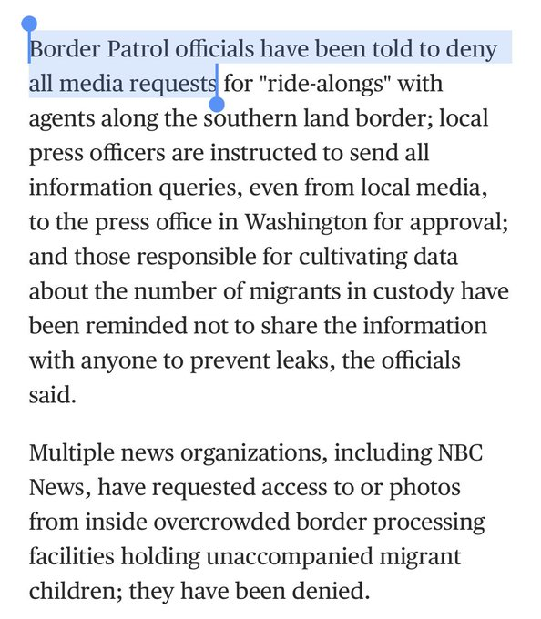 Worryingly, Biden appears to be covering up what his administration is doing at the border, as he's chosen to block media coverage by cracking down on press access that even Trump had allowed. 22/