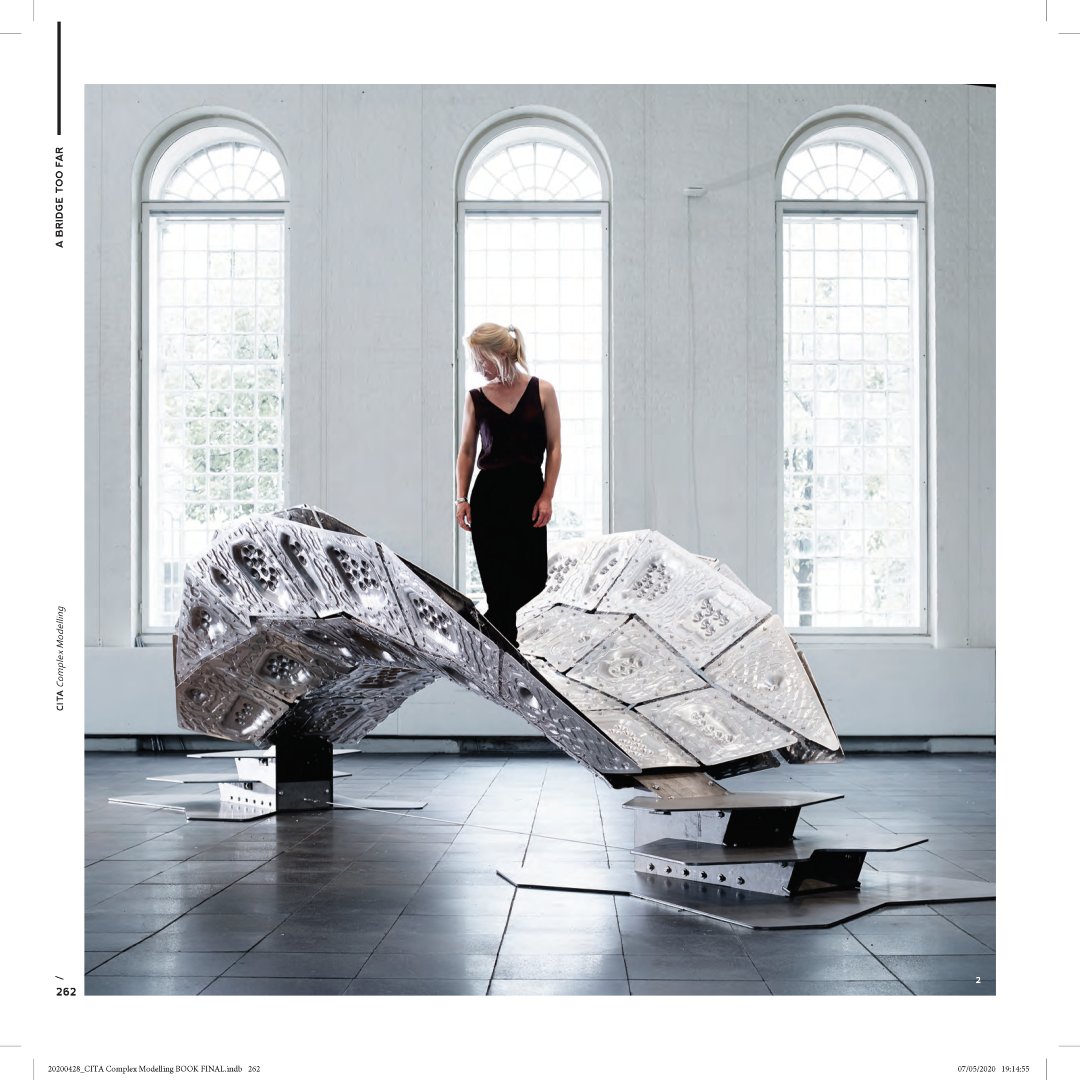 CITAcph's tweet image. #CITA_ComplexModelling – chapter 4: #InformationRichDesign 
 
#ABridgeTooFar/project
 
A Bridge Too Far uses a process of robotic metal forming to create a light, strong bridge from very thin metal sheets.
 
#OpenAccess 
rebrand.ly/openaccess
#Hardback 
rebrand.ly/hardback