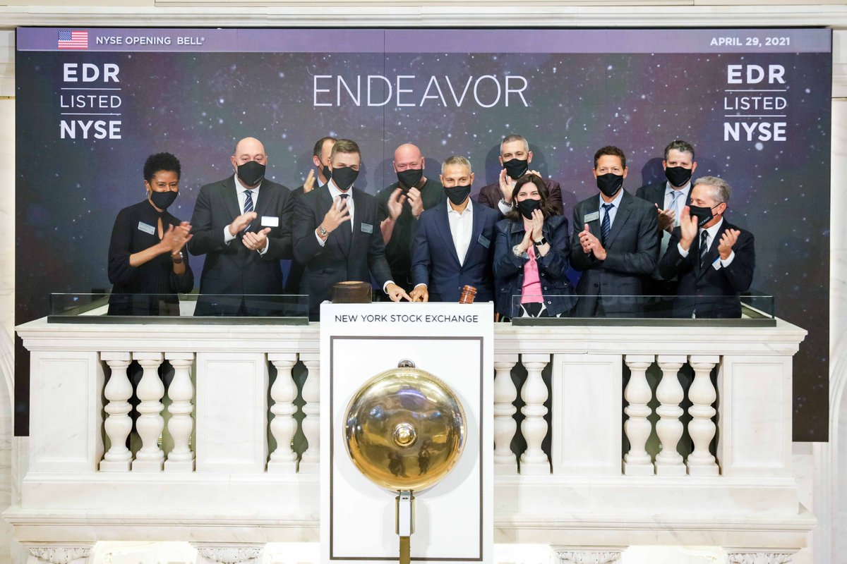 NYSE's tweet photo. Congratulations to the entire @Endeavor (NYSE: $EDR) team on this historic milestone for your company! Welcome to our #NYSECommunity 🏛 #EndeavorIPO https://t.co/vwilY4VGvk