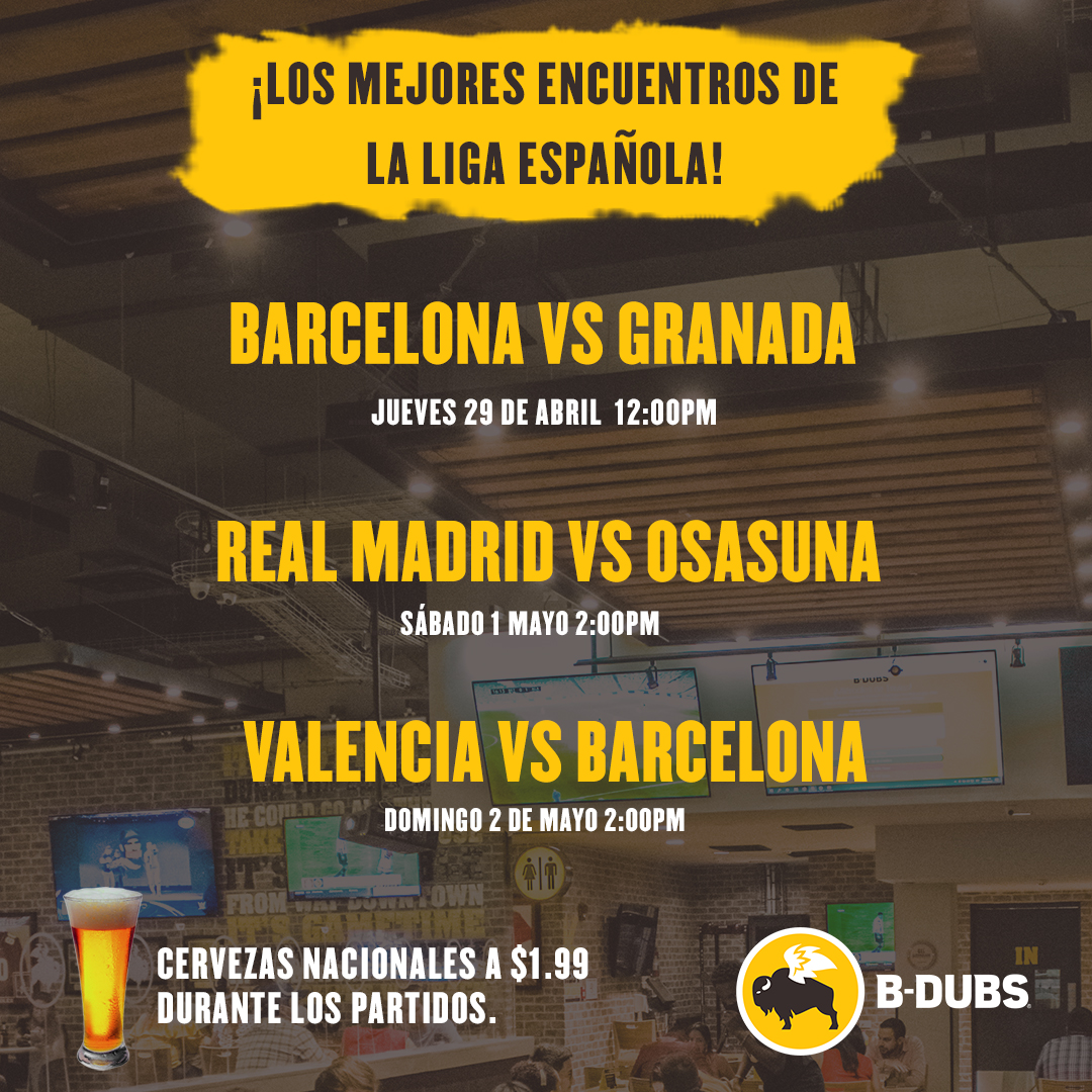 ¡La Liga está mejor que nunca! ⚽⁣⁣
Mira los partidos que tenemos en B-DUBS...
⁣
Cervezas nacionales a $1.99 durante los partidos.🔥⁣⁣
⁣⁣⁣⁣⁣
#BDUBSPA⁣⁣⁣⁣⁣⁣⁣⁣⁣⁣⁣⁣⁣⁣⁣⁣⁣⁣⁣⁣⁣⁣⁣⁣⁣⁣⁣⁣⁣⁣⁣⁣⁣ #PTY⁣⁣⁣⁣⁣⁣⁣⁣⁣⁣⁣⁣⁣⁣
#Panama #VISITPANAMA
