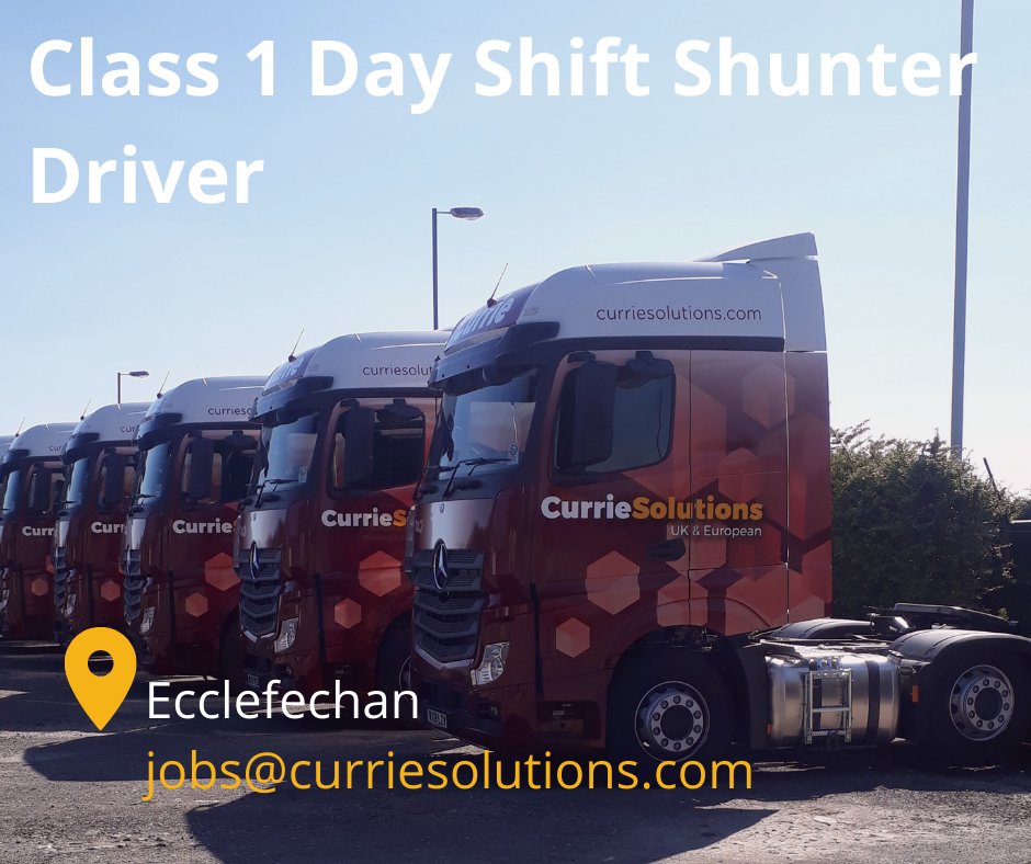 CurrieSolutions's tweet photo. We're looking for a Class 1 Day Shift Shunter Driver to join our team in Ecclefechan. Could this be you? 

Contact us today for more information!

#Class1 #shunterdriver #Ecclefechan #werehiring
#curriesolutions #NewJob https://t.co/9uiKXqlidB