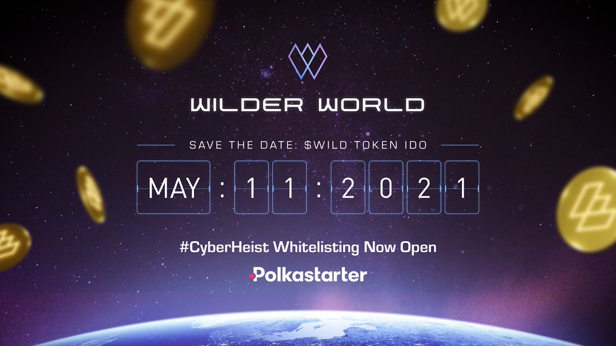 Wilder World (@wilderworld) on Twitter photo 🗓️ SAVE THE DATE: MAY 11 2021 🚨
💰 $WILD Token IDO to launch on <a href="/polkastarter/">Polkastarter</a>🚀
🔎 Learn more here - bit.ly/wild-token-ido
💎 Enter the #CyberHeist to secure a chance at our whitelist💎
🛸 Participate here - wilderworld.com/cyberheist
#Metaverse #NFTs #CryptoArt $POLS 🗓️ SAVE THE DATE: MAY 11 2021 🚨
💰 $WILD Token IDO to launch on <a href="/polkastarter/">Polkastarter</a>🚀
🔎 Learn more here - bit.ly/wild-token-ido
💎 Enter the #CyberHeist to secure a chance at our whitelist💎
🛸 Participate here - wilderworld.com/cyberheist
#Metaverse #NFTs #CryptoArt $POLS