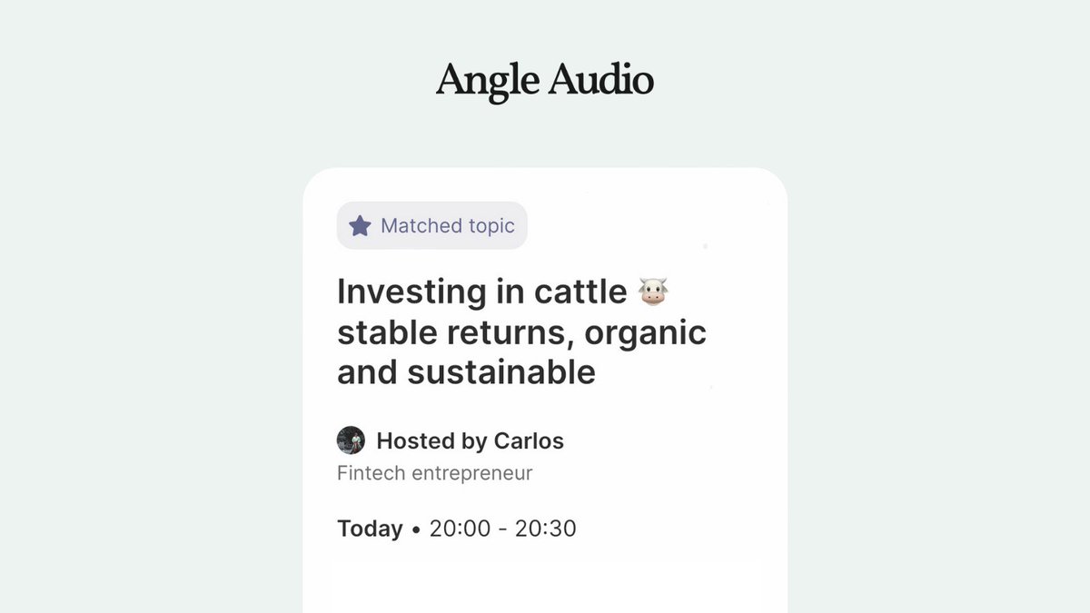 Angle Audio (@angleaudio) on Twitter photo Ever considered investing in... let's say cattle 🐮? Tonight at 8pm CEST, <a href="/CFernandezMazzi/">Carlos H Fernandez Mazzi</a>, and <a href="/josedfn/">Jose D</a> are sharing more about the vision and idea behind the security token <a href="/TokenFinka/">Finka Token</a>. Ever considered investing in... let's say cattle 🐮? Tonight at 8pm CEST, <a href="/CFernandezMazzi/">Carlos H Fernandez Mazzi</a>, and <a href="/josedfn/">Jose D</a> are sharing more about the vision and idea behind the security token <a href="/TokenFinka/">Finka Token</a>.
