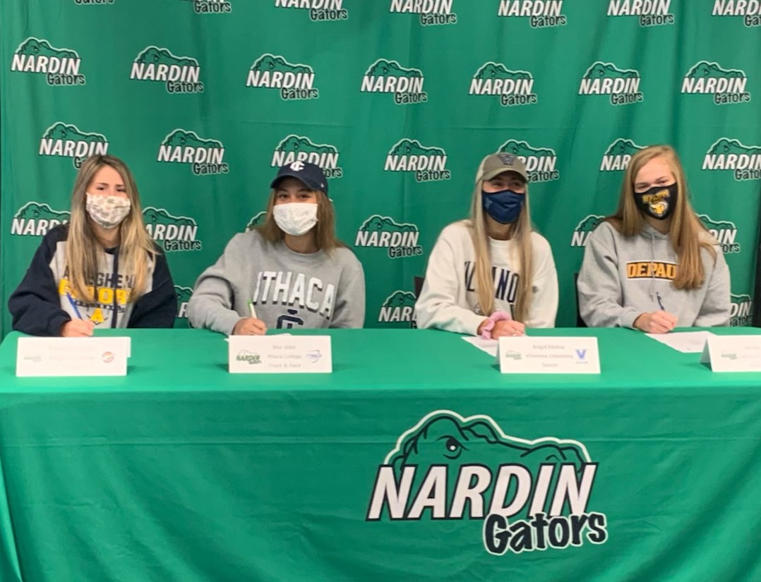 We celebrated 4 student-athletes who signed letters of commitment to continue their academic and athletic careers at the college level.
Ainsley Boras (BB)DePauw
Anna Castlevetere (SB)Allegheny
Brigid Molloy (Soc)Villanova 
Mia Sidor (T&amp;F)Ithaca
<a href="/NardinAcademy/">Nardin Academy</a> <a href="/bufnewspreptalk/">BuffaloNewsPrepTalk</a>