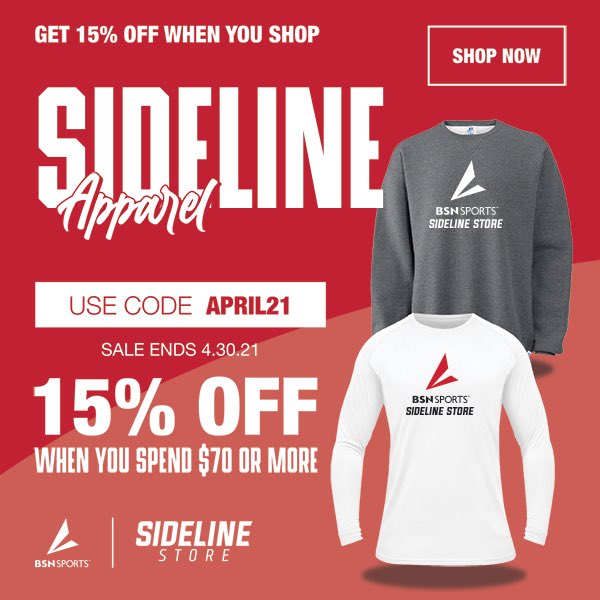 Only TWO days left to take advantage of our April sale!
Head to your Sideline Store today to save 15%

Shop now!
sideline.bsnsports.com

#SidelineStore #BSNSPORTS #SpiritWear #FanWear #FanGear
