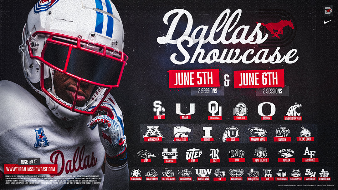 TXRecruits's tweet image. The Dallas Showcase has exploded! 

25 Universities have been added in the last month.

Total of 35 College Football Programs will be in attendance to scout the future athletes of their program.

Showcase your skills!

#DallasShowcase

#TXHSFB
#TexasRecruits