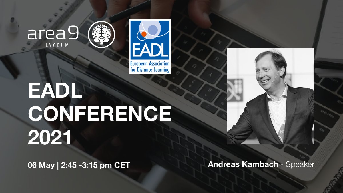 Area9Lyceum's tweet photo. Meet Andreas Kambach, Managing Director of @Area9Lyceum, at the EADL Conference showing the quality of #adaptivelearning to improve the acceptance of #distancelearning. Find out more: https://t.co/XrcVDcuGFb https://t.co/RICk3pX9o1