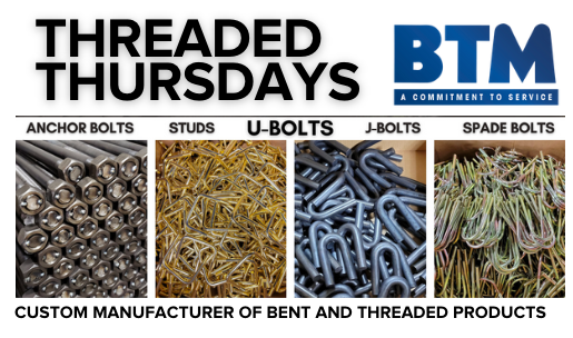 BTMMfg's tweet image. #ThreadedThursdays #BentFasteners #ThreadedFasteners #BTMManufacturing #CustomManufacturing #CustomMFG #AnchorBolts #Studs #Rods #EyeBolts #Ubolts #JBolts #SpadeBolts #ThreadedStuds #FullyThreadedStuds