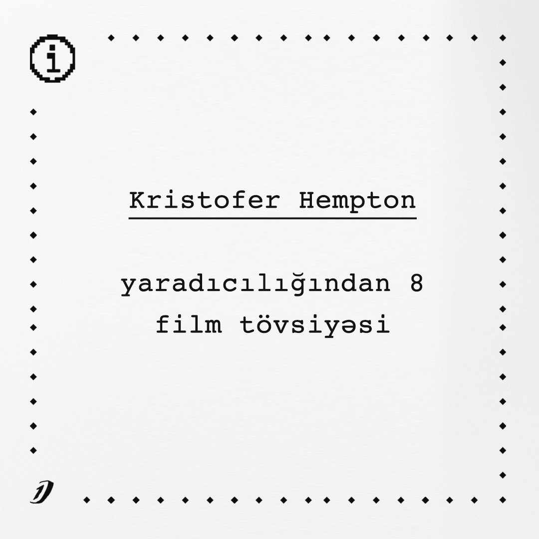 Kristofer Hemptonun yaradıcılığını başa düşmək üçün ən ideal metod onun ssenari müəllifi olduğu filmləri izləməkdir. Kristofer Hempton və tövsiyə etdiyimiz 8 filmi.

#debutfilms #christopherhampton #interactonline #interactbydebut
