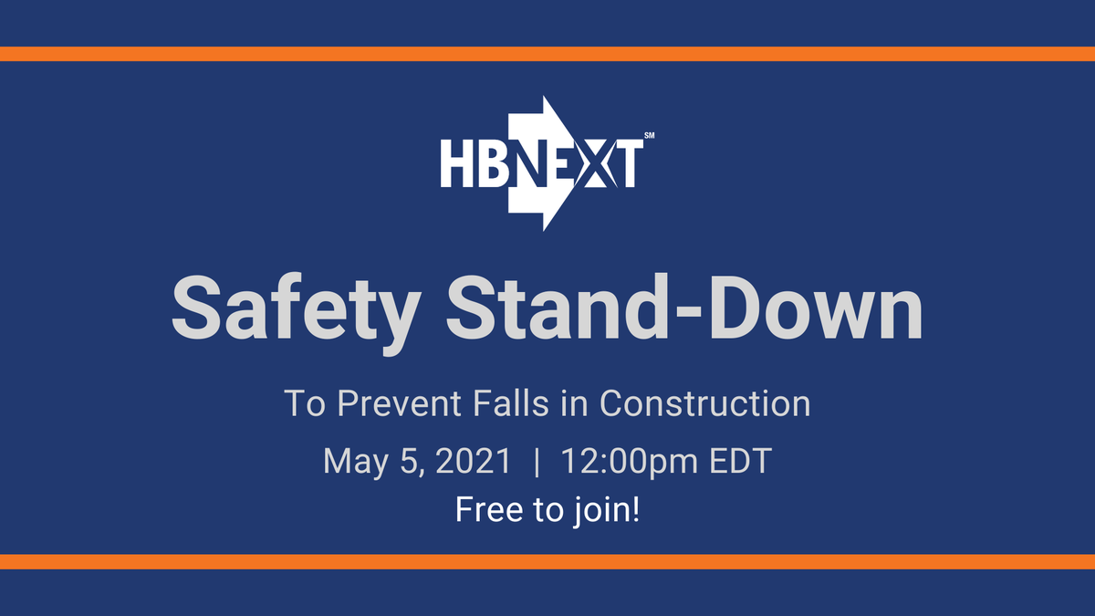 HBNEXT1's tweet photo. Join HB NEXT on Wednesday, May 5, at 12:00pm EDT for a Fall Protection Safety Stand-Down! We'll be live on Facebook for a 15 minute discussion on fall hazards and how to avoid them. 
RSVP here: https://t.co/N9tmWsRQGi https://t.co/4E3K8RuX7D