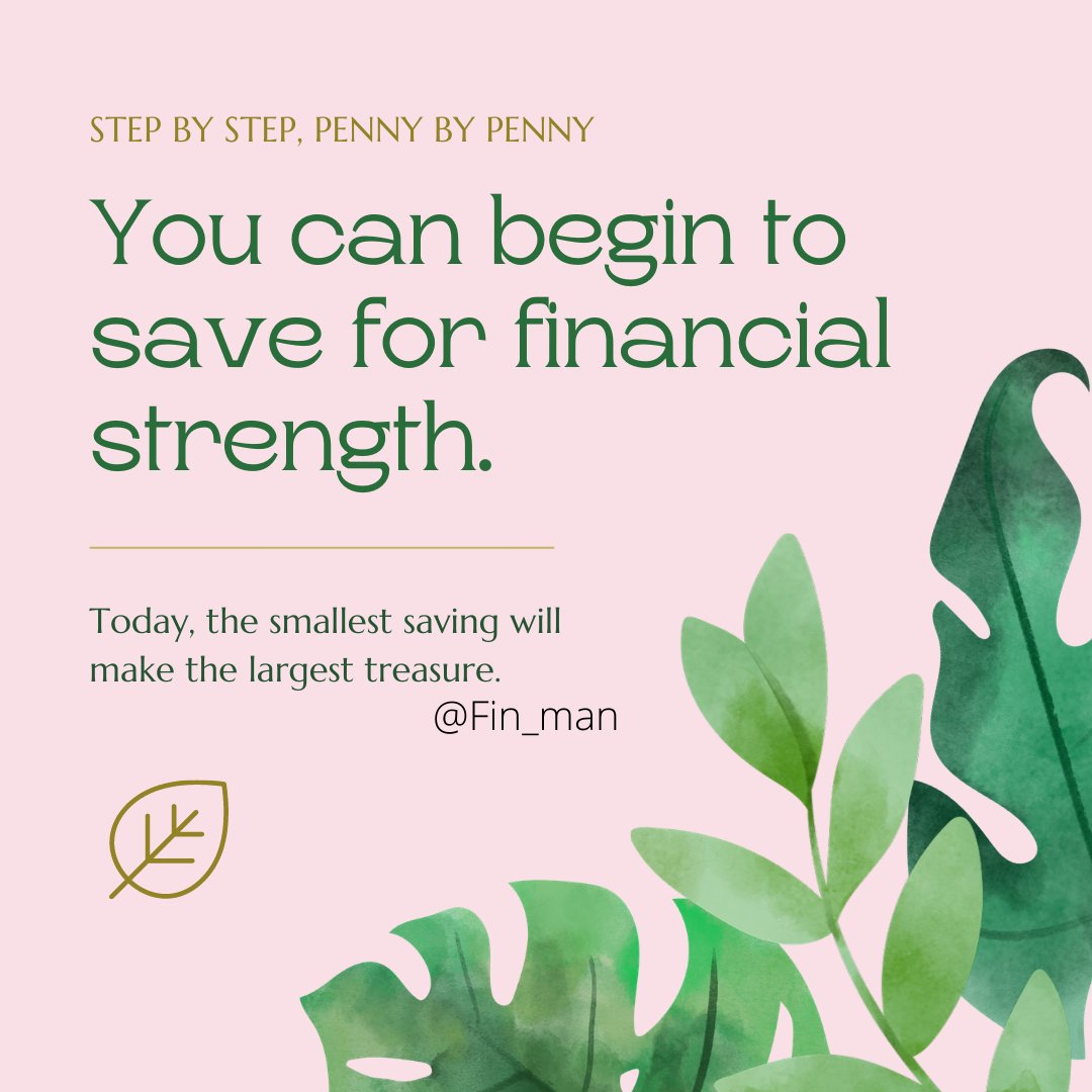 Step by step, penny by penny you can begin to save for financial strength in future
The smallest saving will help you create a huge treasure.
#tipssaving #savinggoals #savingapenny #savingideas #savings #createatreasure #foundationforfinancialfreedom #expensereduction