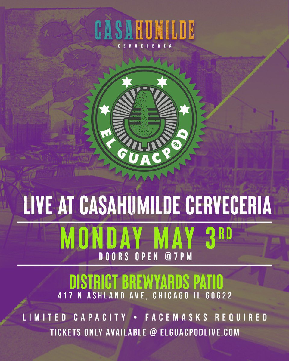 ElGuacPod's tweet photo. Be part of the Show!! Monday May 3rd at @casa_humilde its 100% FREE!! Get you tickets at https://t.co/c293bvQbMm
@aguacatepromo @AguacateRecords @carlosviejonvoz @FryElGuy @elgrandote #elguacpod #stayhumilde https://t.co/CRc7ly1iI1