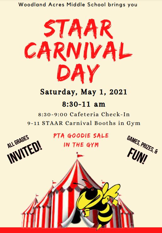 WAMS_GPISD's tweet photo. WAMS Students join us this Saturday, May 1st,  8:30-11am for STAAR Carnival Day🎪 https://t.co/RV5iAoAI7D