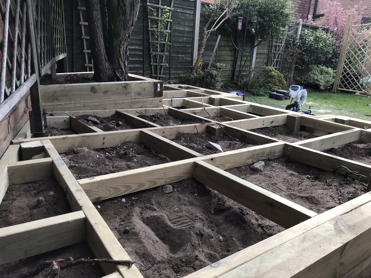 Another happy customer. Garden decking project completed today. Before, during and after photos. #garden #decking #handyman #localbusiness #solihull #birmingham