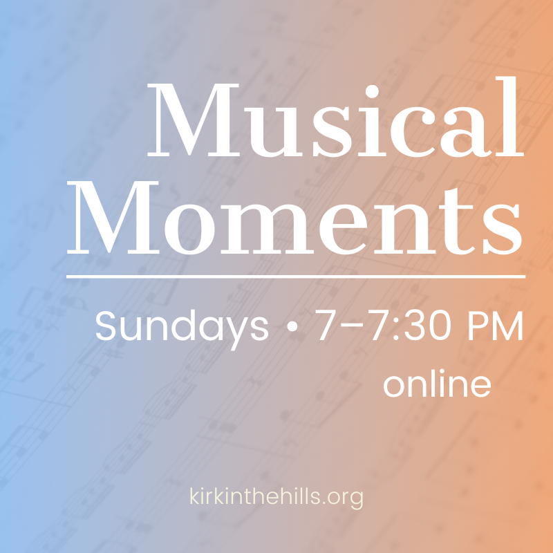 This Sunday's Musical Moment presents Sonia Lee, violin, and Glenn Miller, organ.