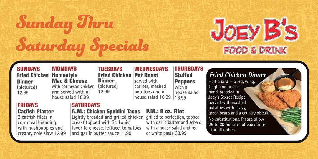 #DailySpecials @JoeyBsConcord1 #StLouis