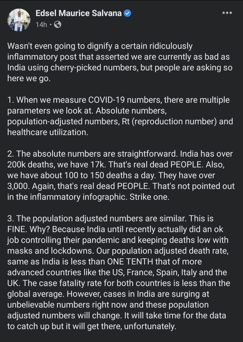 MovingForwardPH's tweet photo. #Perspectives by Dr. @EdselSalvana | #COVID19

The Philippines has had its own challenges. 
We do have vaccines and I wish we can get them distributed faster to decrease transmission.We have a lot of work to do to increase healthcare capacity and make our country more resilient. https://t.co/E7cxG4nnRD