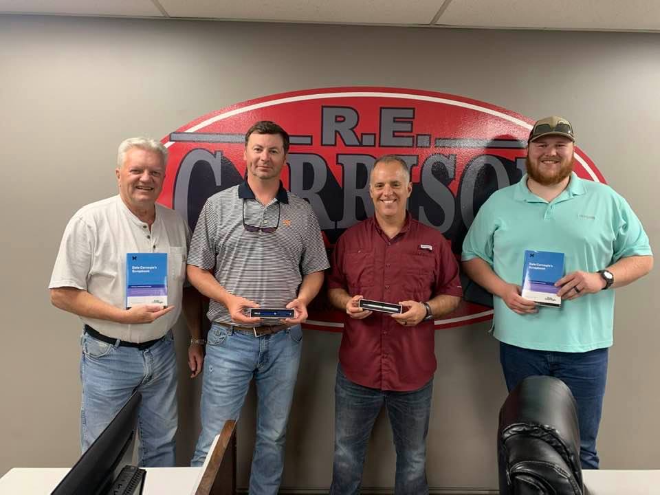 DaleCarnegieALA's tweet photo. David Butler wins the Crashing Through book award, Justin Pruett wins the Breakthrough Award, Wyles Griffith wins the Outstanding Performance Award and Chandler Nelson wins the Crashing Through award in the Dale Carnegie Course at R.E. Garrison Trucking! #daledit #dctakecommand https://t.co/K59WWISmii