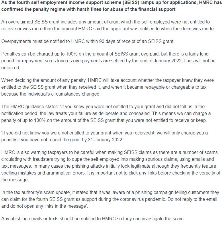 Crow_Valley_Acc's tweet photo. HMRC sets out penalty regime for SEISS abuse https://t.co/N5t9d3dXXm https://t.co/7TSkdS1boc