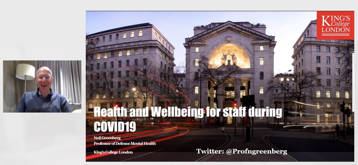 Now listening to  @ProfNGreenberg on “catch up” at the  #BGSconf today.On health and wellbeing for staff through the  #COVID19 pandemic.Experiences have of course varied a lot, but it’s not been a normal year...More sources of info in slides.