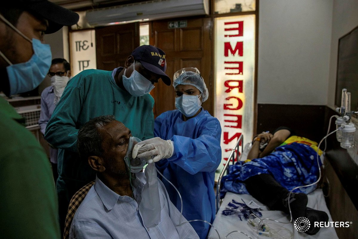 "It cannot be left to the citizens to run around and find a bed. They are dying on the way to the hospital because they are going from hospital to hospital, trying to find a bed. That's no way to treat our citizens, that is no way." Dr Sumit Ray, head of ICU, told  @Reuters