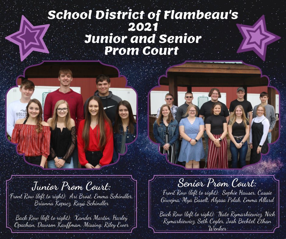 FlambeauFalcons's tweet photo. Congratulations to our Junior and Senior Prom Courts! #GoFlambeau https://t.co/VYGzF0WP8I